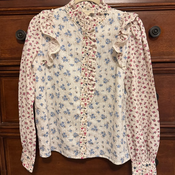 Sezane tiny shirt patchwork mini flowers - Picture 2 of 8